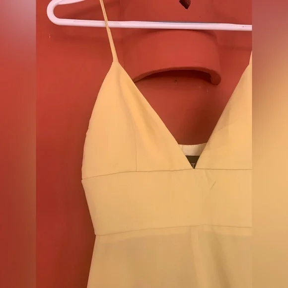 MOSCHINO BOUTIQUE Pastel Yellow Baby Doll Midi Asymmetrical Dress size 6 - Picture 6 of 13